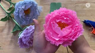 Cách làm hoa mẫu đơn bằng giấy nhún | #cachlamhoa