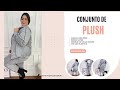 Conjunto Feminino Plus Size Em Plush Cinza