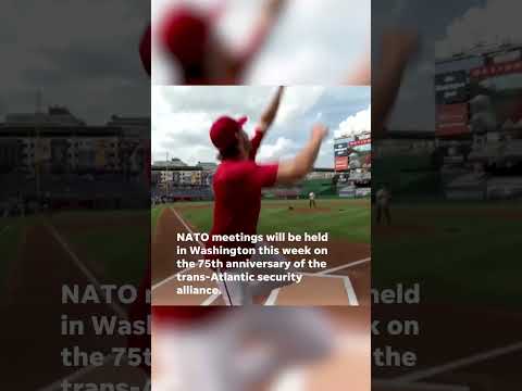NATO chief throws ceremonial first pitch for the Washington Nationals Shorts