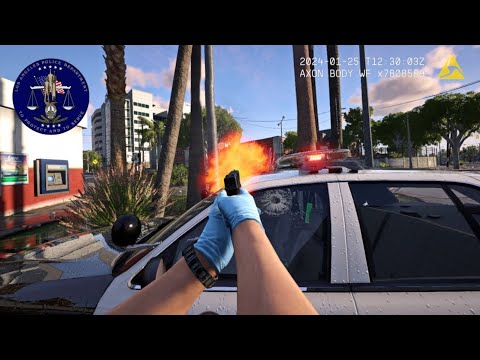 [NO COMMENTARY] 4K GTA V LSPDFR - SHOTS FIRED, PERSON WITH A WEAPON & POLICE CHASE!