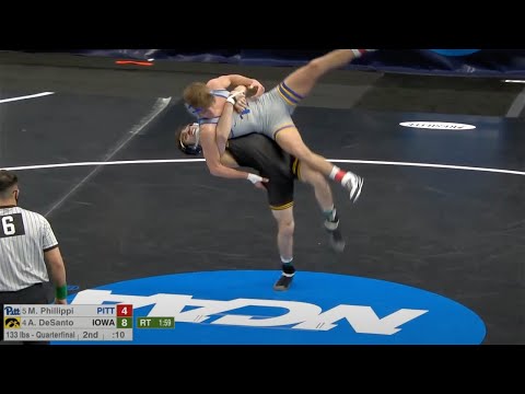 133lbs Austin DeSanto (Iowa) maj dec Micky Phillippi (Pitt)