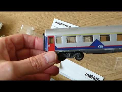Unboxing secondhand Märklin 4351 & 4352 SNCB I6 coaches NMBS Eurofirma Memling