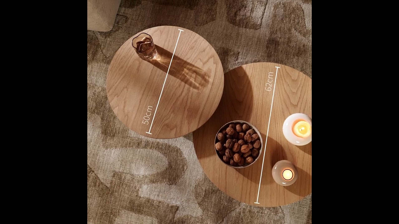 Set de tables basses Ash chêne rustique