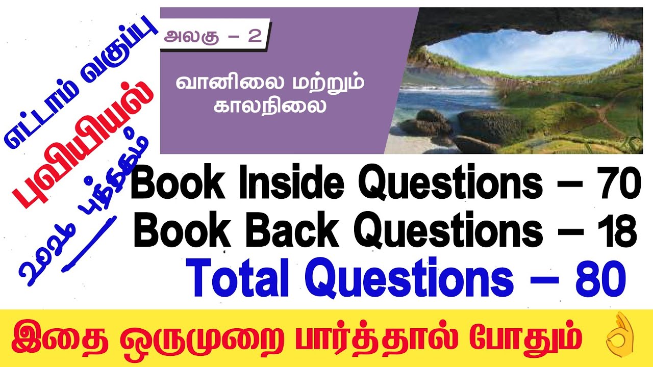 TNTET + TNPSC புவியியல் - 8th Social Science - Geography unit 2 book back -  வானிலை மற்றும் க?