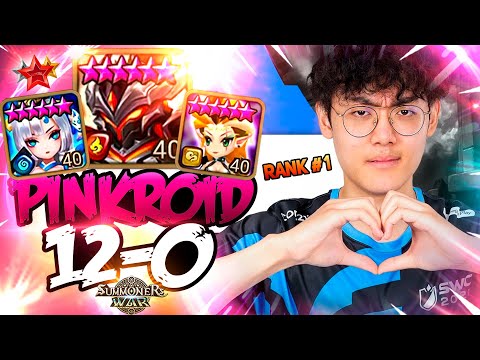 PinkRoid~ Goes to WORLD RANK 1 with 12-0 WIN STREAK - Summoners War