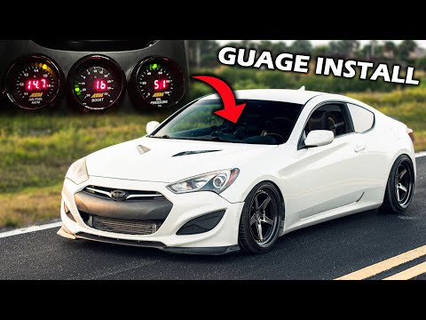 INSTALLING AEM BOOST GUAGE + OIL PRESSURE GUAGE + AFR GUAGE ON MY GENESIS COUPE 2.0T