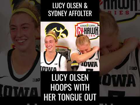 Hawkeye Affolter Cracks Up Over Lucy Olsen's Tongue #shorts