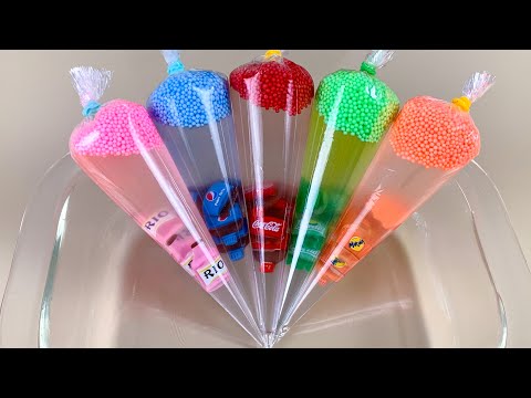 DIY Making Slime Rio,Pepsi,Cocacola,Sprite,Fanta with Pipping Bags | Most Satisfying ASMR Video