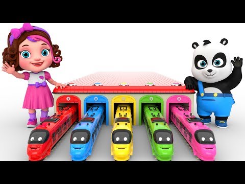 Learn Colors With Toy Trains  -  Pinky and Panda