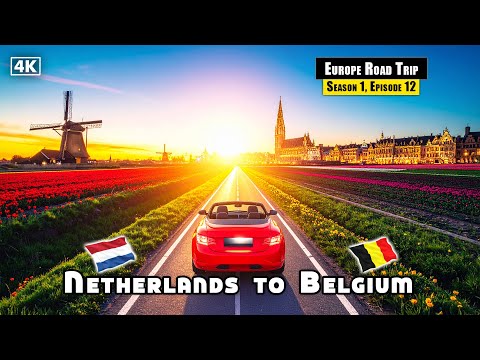 Long Relaxing Drive from Amsterdam to Brussels | Europe Road trip, S1 Ep12
