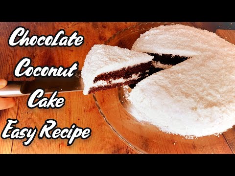 Soft chocolate and coconut cake recipe #EasyRecipeCake