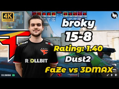 broky (15-8) FaZe vs 3DMAX (Dust2) | StarLadder Budapest Major 2025 #cs2 #broky #faze