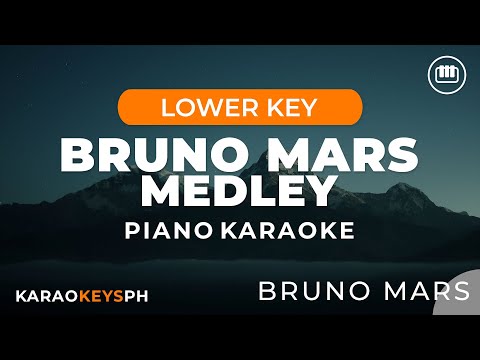 Bruno Mars Medley (Lower Key - Piano Karaoke)