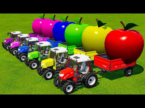 LOAD AND TRANSPORT GIANT APPLES WITH RIGITRAC TRACTORS - Farming Simulator 22