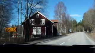 preview picture of video '216 20120321 Sikfors (Hällefors) from car and main road with yellow houses'