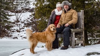OFF GRID LOG CABIN with My WIFE and DOG, Catch and Cook TROUT