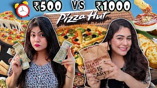 I ONLY ATE PIZZA HUT FOR 24 HOURS | 500 Rs. VS 1000 Rs. Food Challenge *Pawri hori hai* QuiCreations