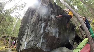 Video thumbnail of Man of the Cow, 7c. Magic Wood