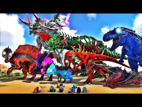 Sobrevivi 100 Dias Domando Dinossauros E Dragões Lv 2000+ & Chocando Ovos Para F... (ARK SUPER MODS)