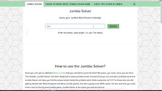 Jumble Solver - Solve your Jumble Word Puzzle instantly!