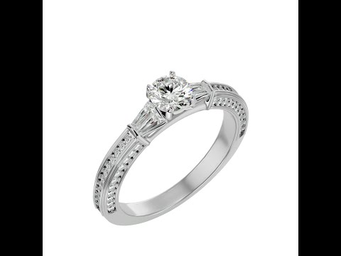 Inel de logodna Outstanding Fancy Pave Aur 18 k Alb Pure Diamonds - Angélique