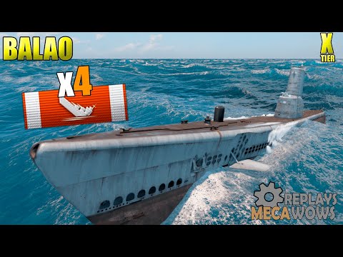 SUBMARINE Balao 4 Kills & 117k Damage | World of Warships Gameplay 4k