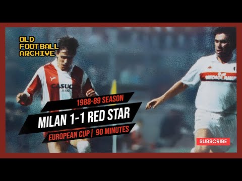 1988-89 Milan Red Star Belgrade 1-1 | European Cup 2nd Round 1st Leg 10.11.1988