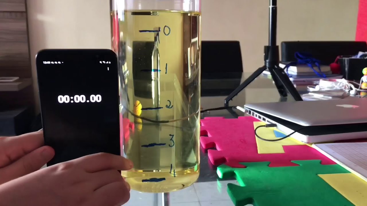 Introdução à Função: Experimento do movimento de uma gota de água no óleo.