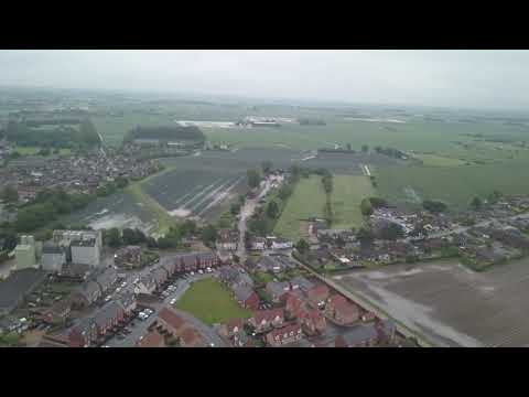 Flooded fields in holbeach area after rainfall - by drone