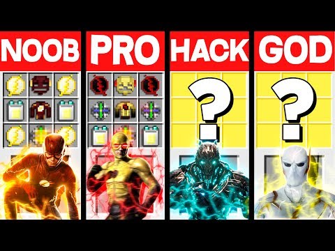 Minecraft Battle: THE FLASH SPEEDSTERS CRAFTING CHALLENGE - NOOB vs PRO vs HACKER vs GOD ~ Animation
