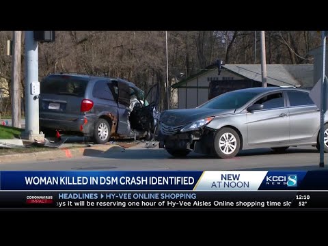 Des Moines police ID woman killed, man injured in three-vehicle crash