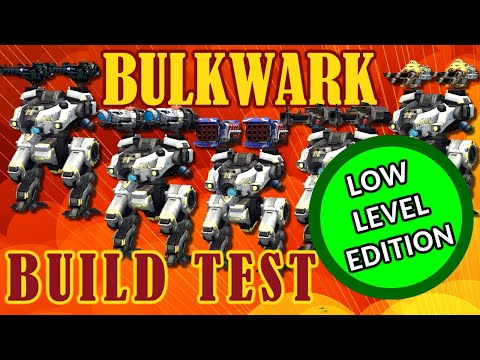 War Robots - Low level Bulwark build test & different heavy weapons real gameplay