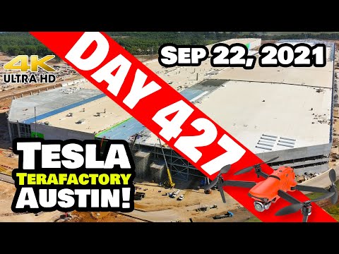 Tesla Gigafactory Austin 4K  Day 427 - 9/22/21 - Tesla Texas - PROGRESS PROGRESSES AT GIGA TEXAS!