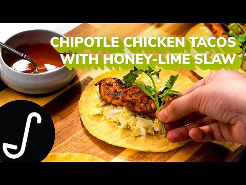 Chipotle Chicken Tacos with Honey Lime Slaw Recipe