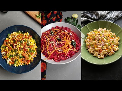Salad Recipes, 3 Different Summer Salad Recipes, Indian Salad Recipe, Easy  Vegetarian Salad Recipes