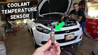 COOLANT TEMPERATURE SENSOR LOCATION REPLACEMENT 2.4 MULTIAIR DODGE DART CHRYSLER 200 JEEP CHEROKEE