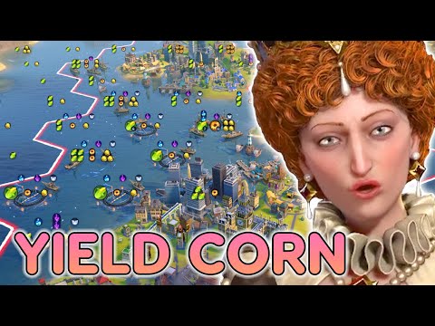 This is Yield Corn on another level, look at that FOOD (Farmers hate him) - Elizabeth - Civ 6