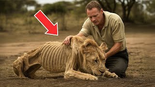 Adam ölmek üzere olan erkek aslanı buldu, tepkisi dünyayı şaşırttı