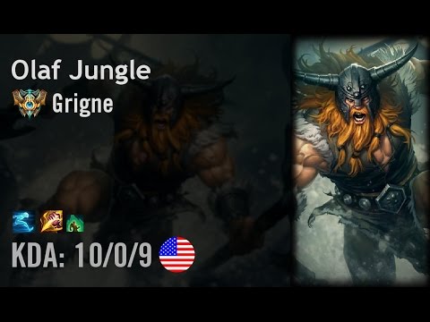 Olaf Jungle vs Jarvan IV - Grigne - NA Challenger Patch 6.11