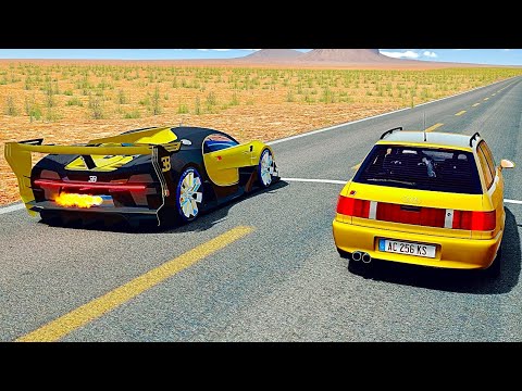 Bugatti Vision GT vs Audi RS2 2000 HP at Desert Drag Race