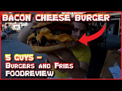bacon cheese burger von Five Guys Burgers | Foodreview | Alexanderplatz BERLIN