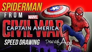 Spiderman from Captain America CIVIL WAR speed Drawing draw with Age