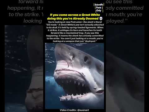 The Great White'sTeeth Launch 💀 #ocean #predator #shark #underwater  #scary