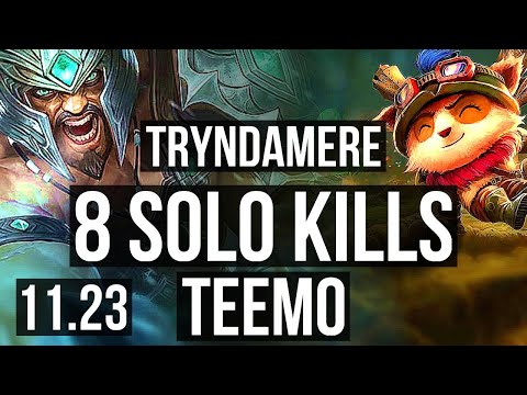 TRYNDAMERE vs TEEMO (TOP) | 8 solo kills, 1.0M mastery | BR Master | 11.23