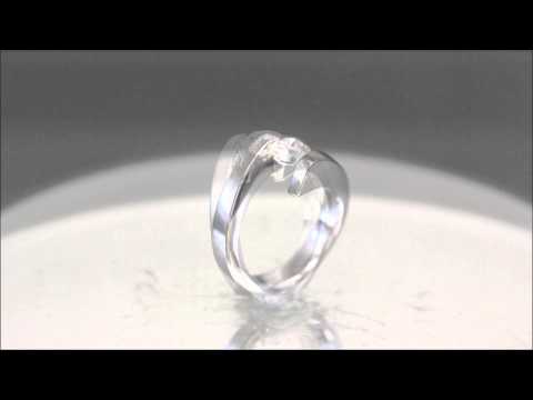 14K WHITE GOLD ROUND DIAMOND ENGAGEMENT RING TENSION SET 1.20CT H-VS2 - 723