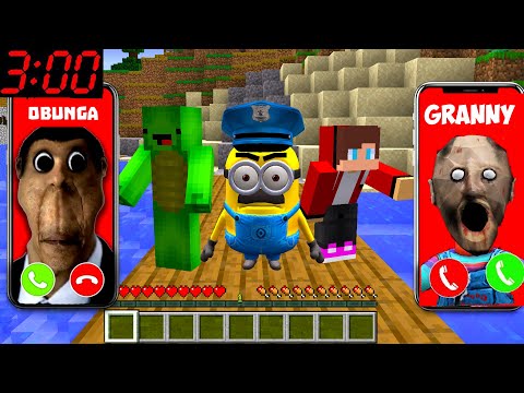 What if MIKEY AND JJ Call to OBUNGA MINECRAFT and GRANNY at 3:00 MAIZEN JJ MIKEY GAMEPLAY