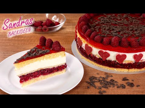Himbeertorte Valentinstagstorte - einfach, fruchtig und frisch