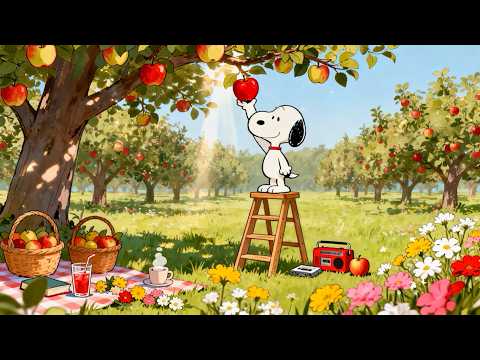 Snoopy’s Summer Orchard Escape 🍎🎧 Soft Lofi Beats for Chill, Study & Peaceful Vibes