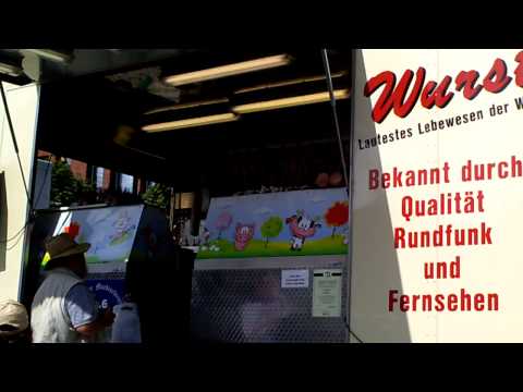 Wurstverkauf eines Marktschreiers