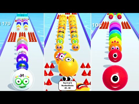 NUMBERBLOCKS (23 to 33) Ball Run 2048 vs Jelly Shooter vs Hungry Balls Physics Puzzle Challenge!